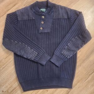 SIZE L ORVIS HENELEY TTYLE HEAVI KNIT SWETTER MEN'S 100% Cotton